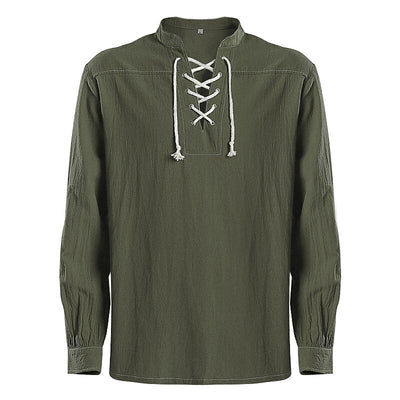 Pirate Style Lace-Up Poet Blouse