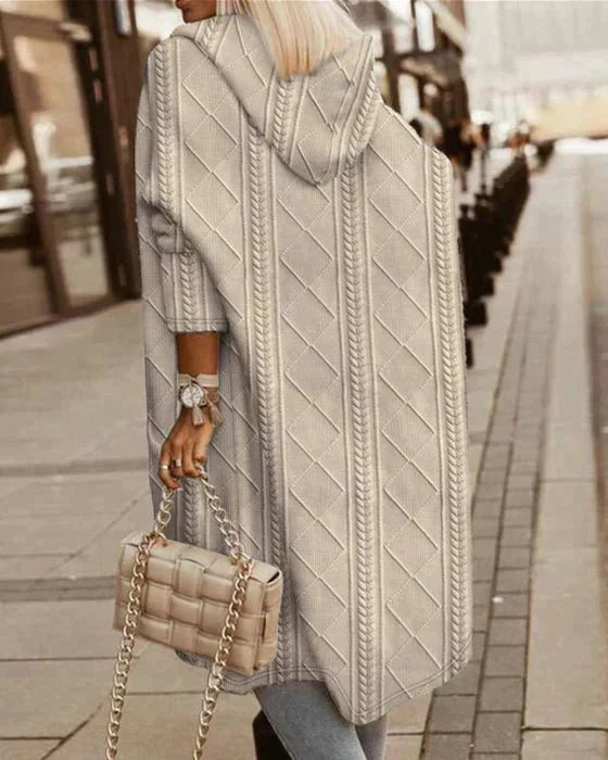 JISKA LANGE STRICKJACKE MIT KAPUZE