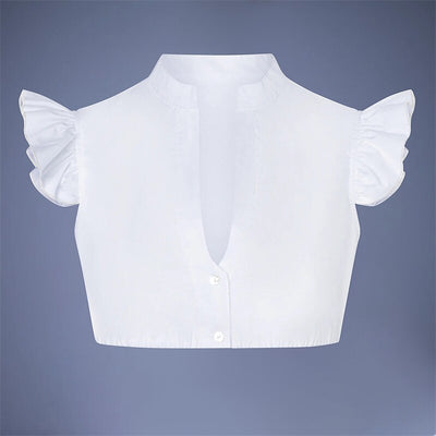 Oktoberfest Women's White Dirndl Blouse with Ruffle Sleeves