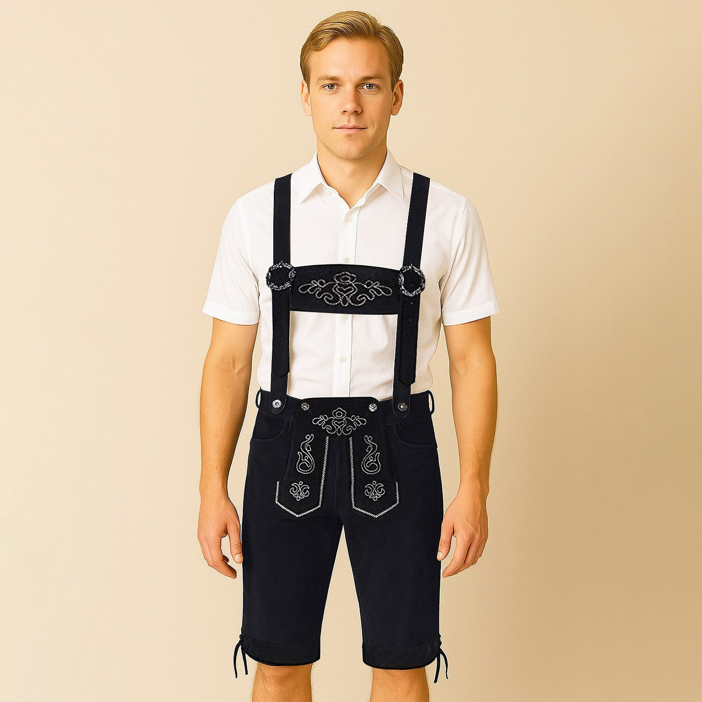 Men's Oktoberfest Embroidered Lederhosen Shorts
