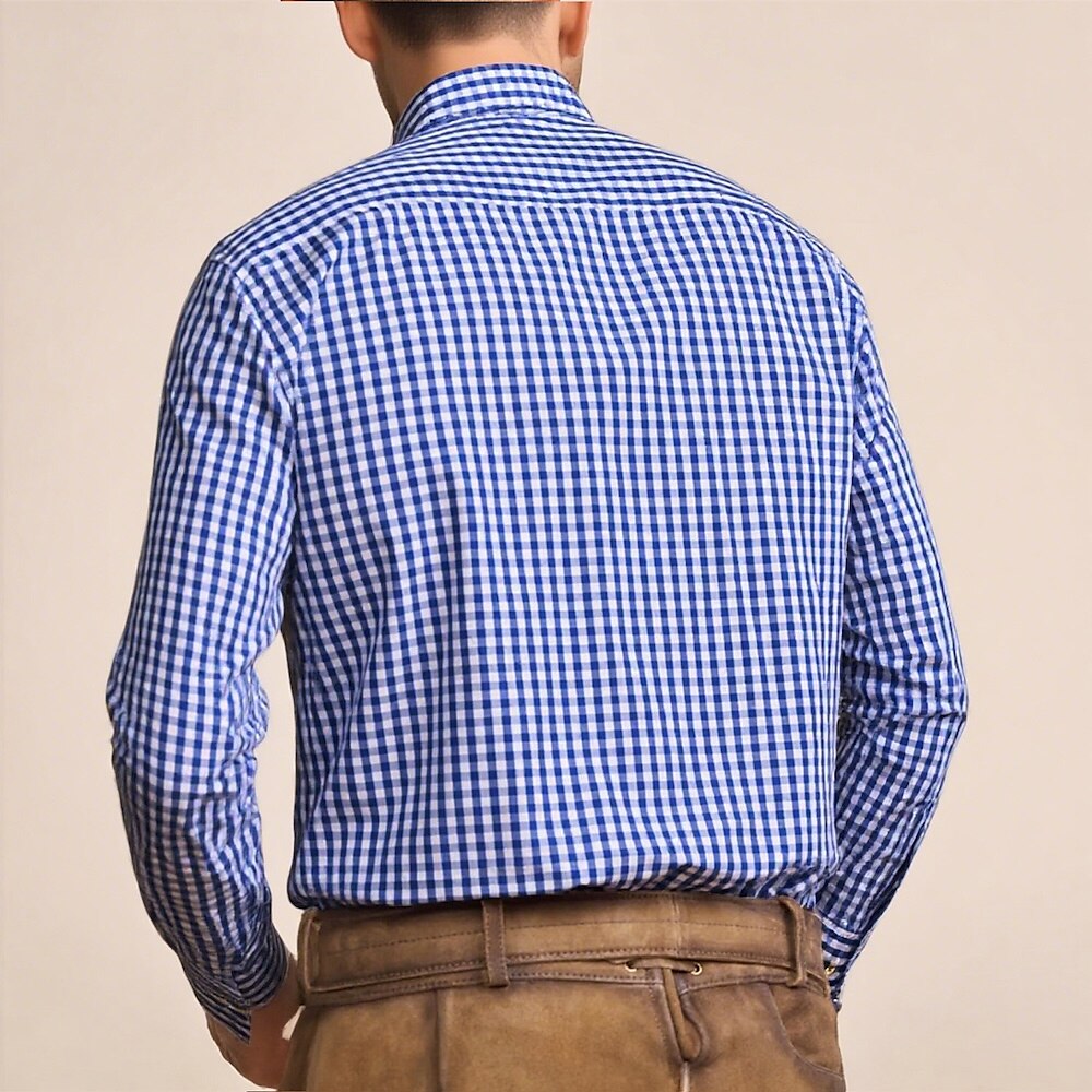 Men's Oktoberfest Gingham Long Sleeve Shirt