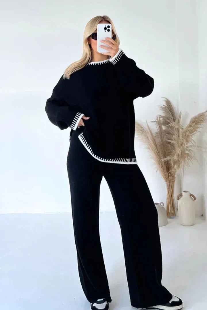 Heidi-Mode | Lässiges Strick-Chic-Set - Pullover + Hose