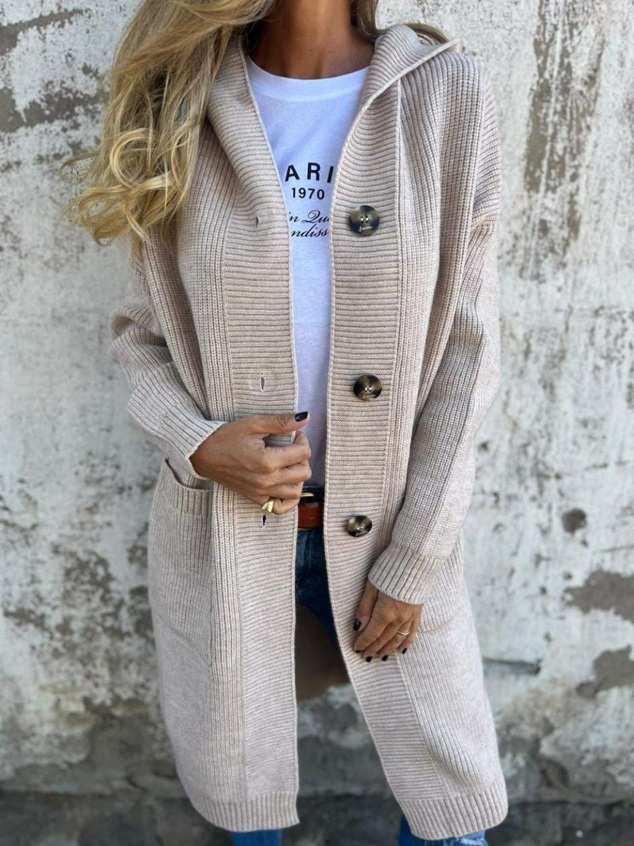 Lässiger langer Strickjacke für Damen | Strick