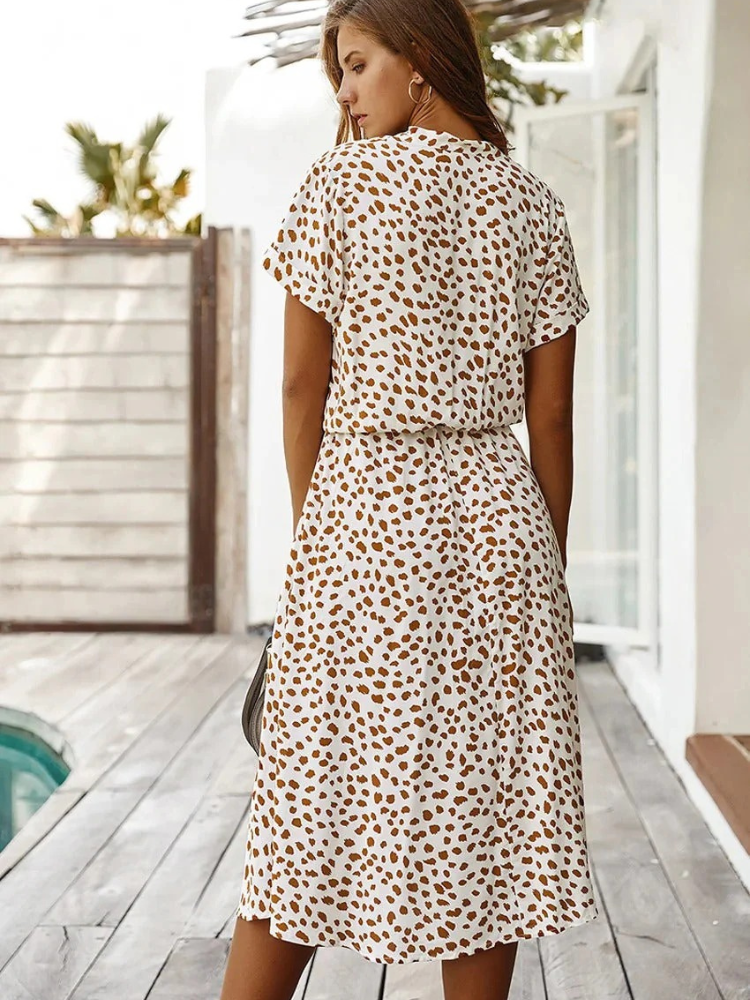 Lässiges bedrucktes Sommerkleid für Damen | Midi