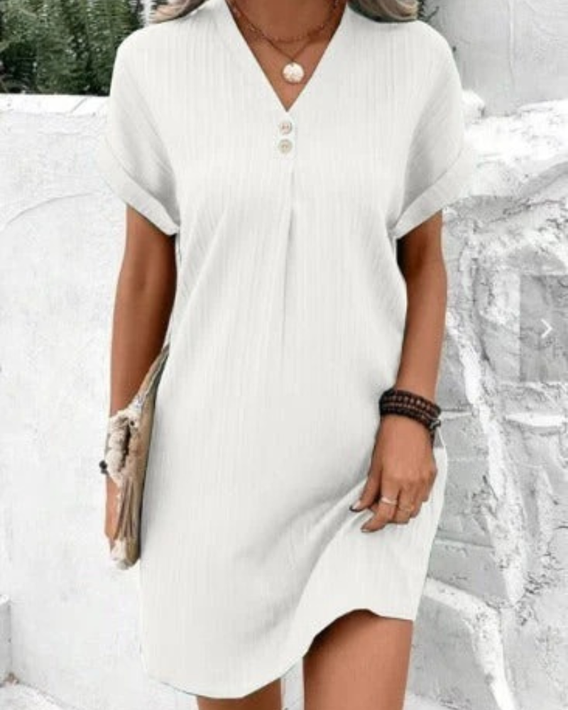 Lässiges Sommerkleid mit V-Ausschnitt für Damen | Mini