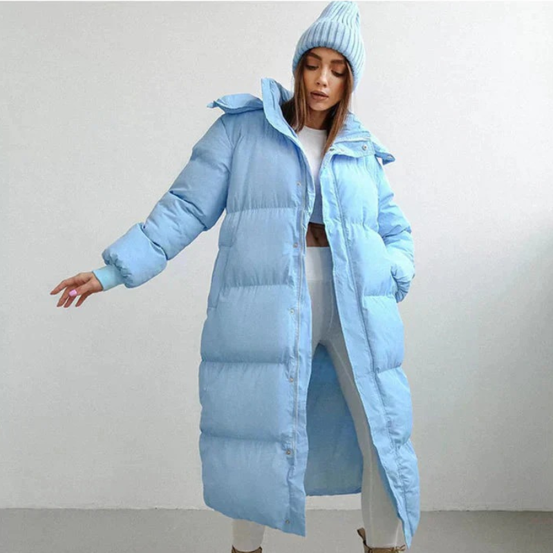 Lange warme Damen-Pufferjacke | Winter