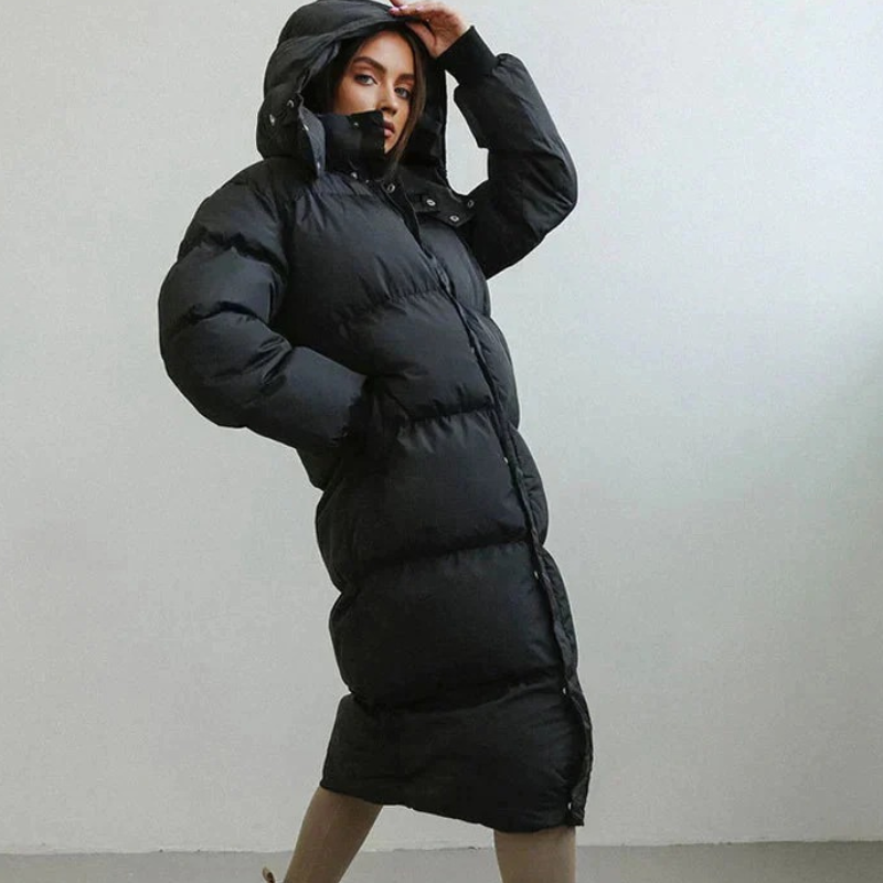 Lange warme Damen-Pufferjacke | Winter