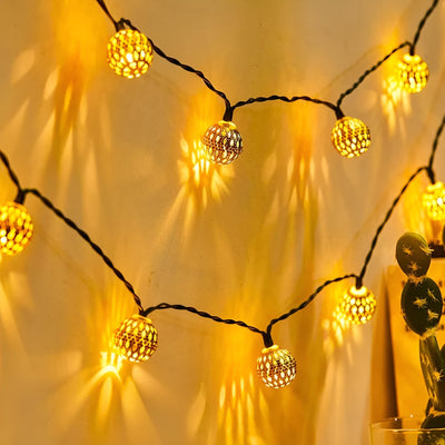 Solar-Lichterkette im marokkanischen Stil – Wasserdicht & Dekorativ für Garten und Balkon