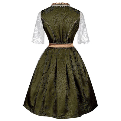 Oktoberfest Vintage Dirndl Costume with Embroidered Apron and Blouse