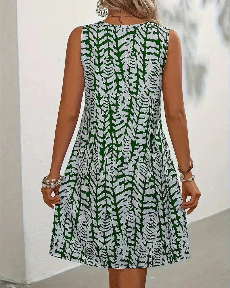 Luftiges ärmelloses Sommerkleid für Damen | Mini