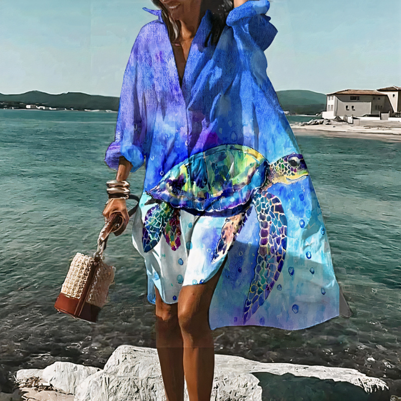 Luftiges Hemdblusenkleid für Damen | Midi