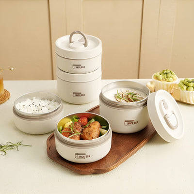 Isolierte Lunchbox – Mehrlagig  Fächern & Auslaufsicher  | Inkl. Tragetasche