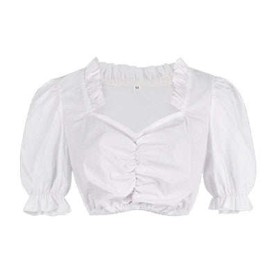 Oktoberfest Pink Dirndl Dress with Embroidered Apron and Blouse