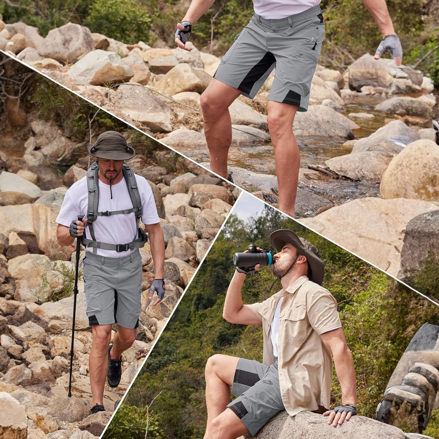 Cargo Shorts für Herren - Kurze Wanderhose für Sommer