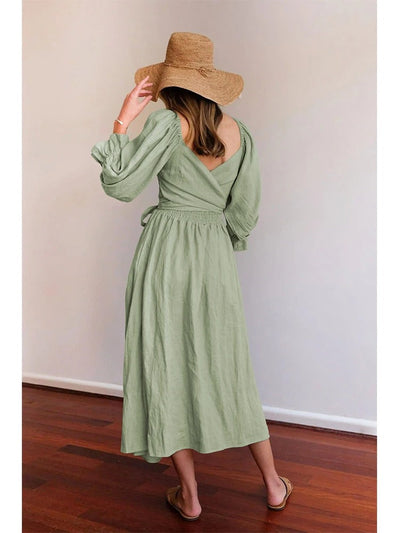 Elegantes Kleid für Damen mit französischen Rüschenärmeln – Ysaline