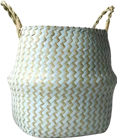 EcoHaven Korb - Faltbarer Handgefertigter Rattan Gewebter Blumenkorb