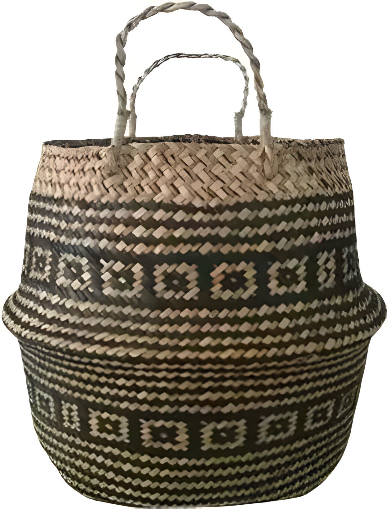 EcoHaven Korb - Faltbarer Handgefertigter Rattan Gewebter Blumenkorb