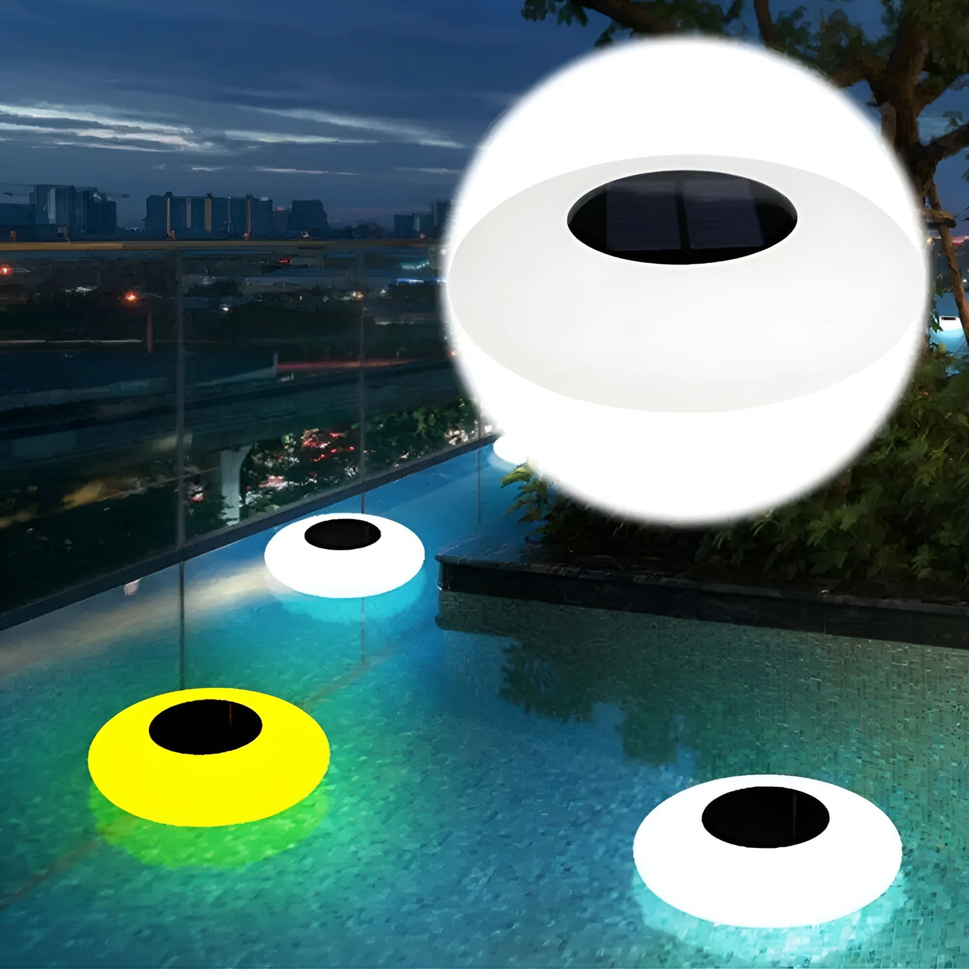 Schwimmende LED-Solarlichter – Farbwechsel für Pool & Garten