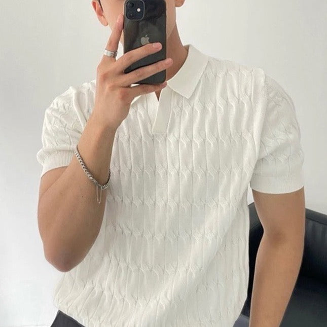 Poloshirt für Herren - Gestricktes Kurzarm-Poloshirt für den Sommer