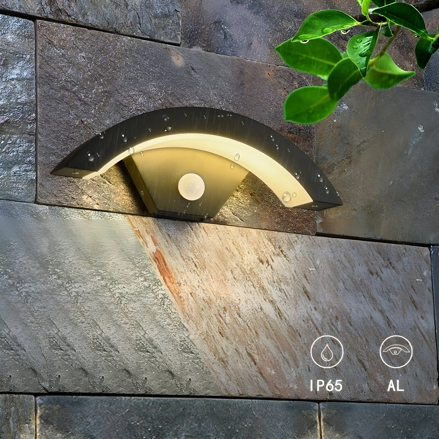 SafeGlow Light - Wasserdichte LED-Wandlampe mit Menschenerkennung