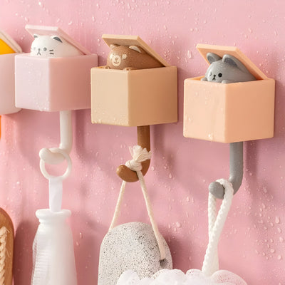 MeowGrip Haken – Selbstklebende Tier-Wandhaken für Schlüssel