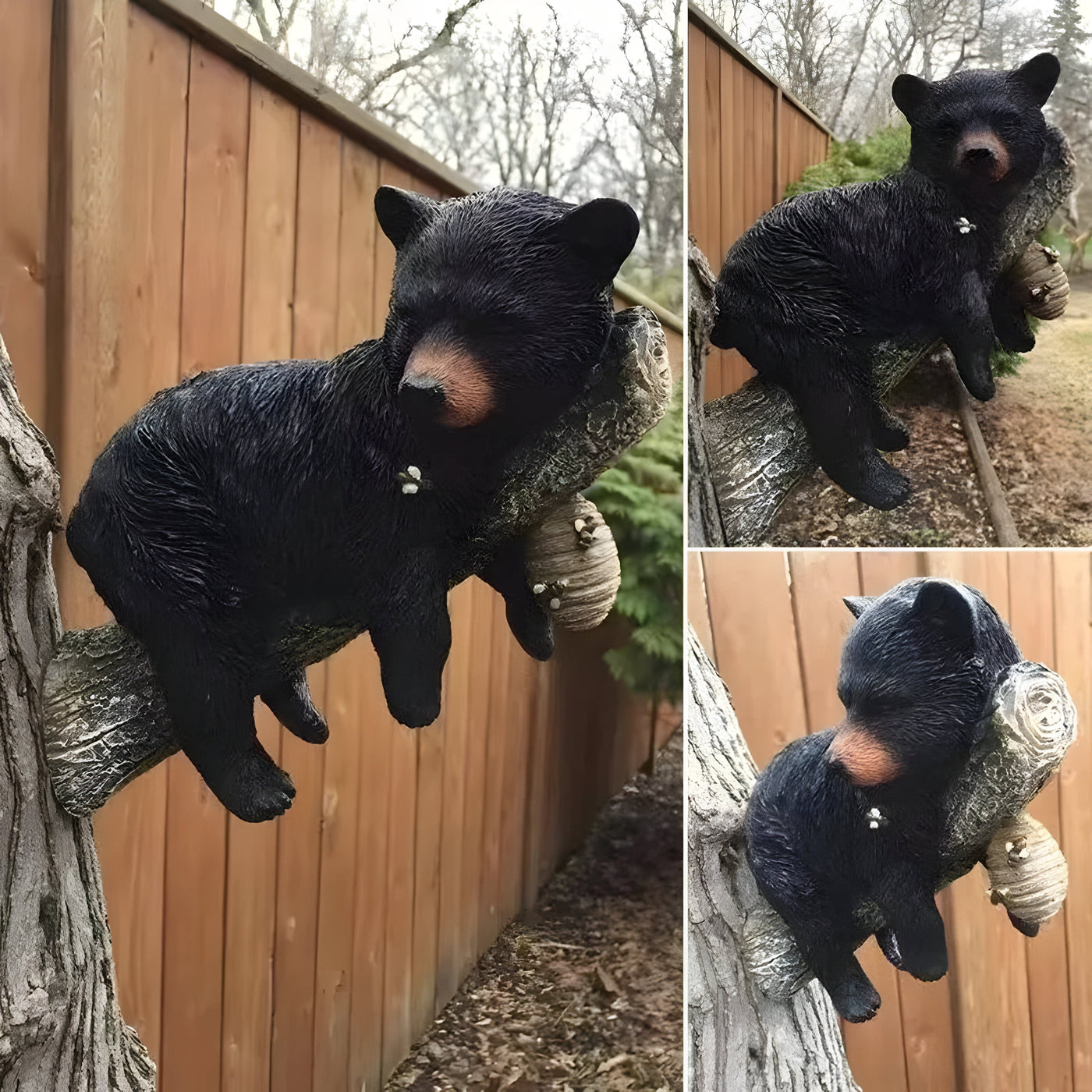 BearWhisper Skulptur – Wandmontierte Bärenschläfer Gartenstatue