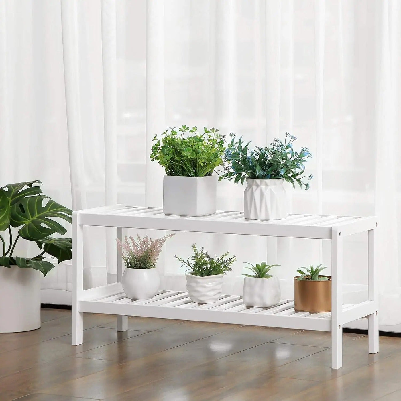 BambooHaven Rack – 2-stufiges Bambus-Schuhregal