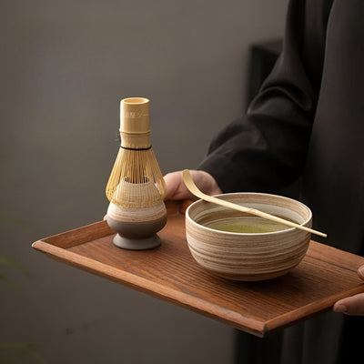 Matcha Tee-Set – 4-teilig mit Bambusbesen | Für traditionelle Teezeremonie