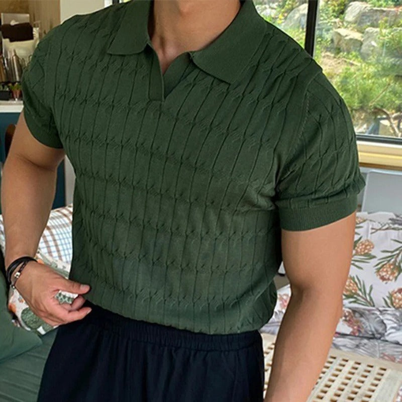 Poloshirt für Herren - Gestricktes Kurzarm-Poloshirt für den Sommer