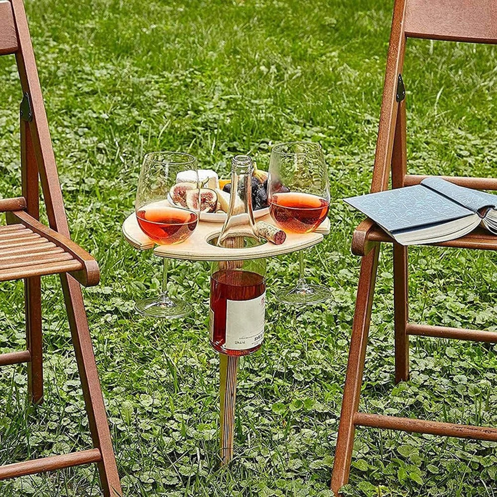 Klapptisch für Draußen – Tragbarer Weintisch für Garten & Picknick
