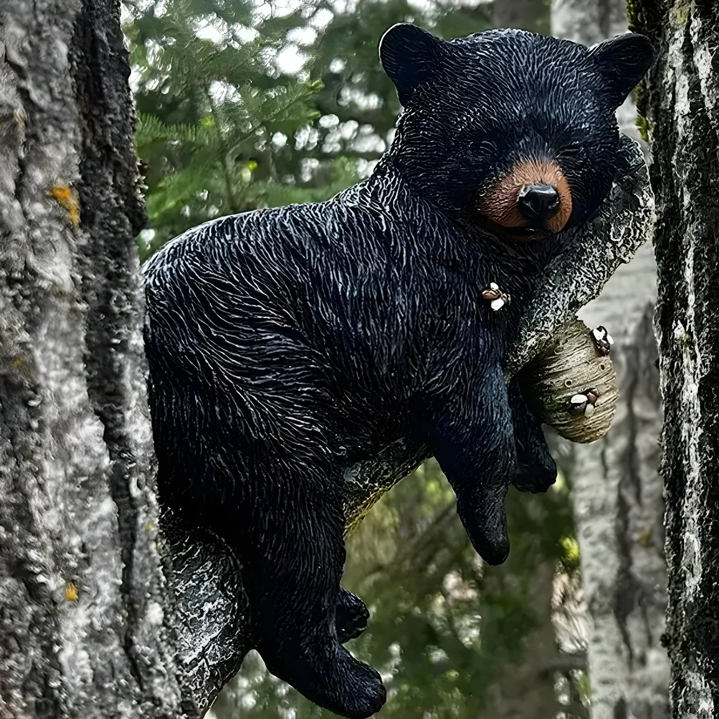 BearWhisper Skulptur – Wandmontierte Bärenschläfer Gartenstatue