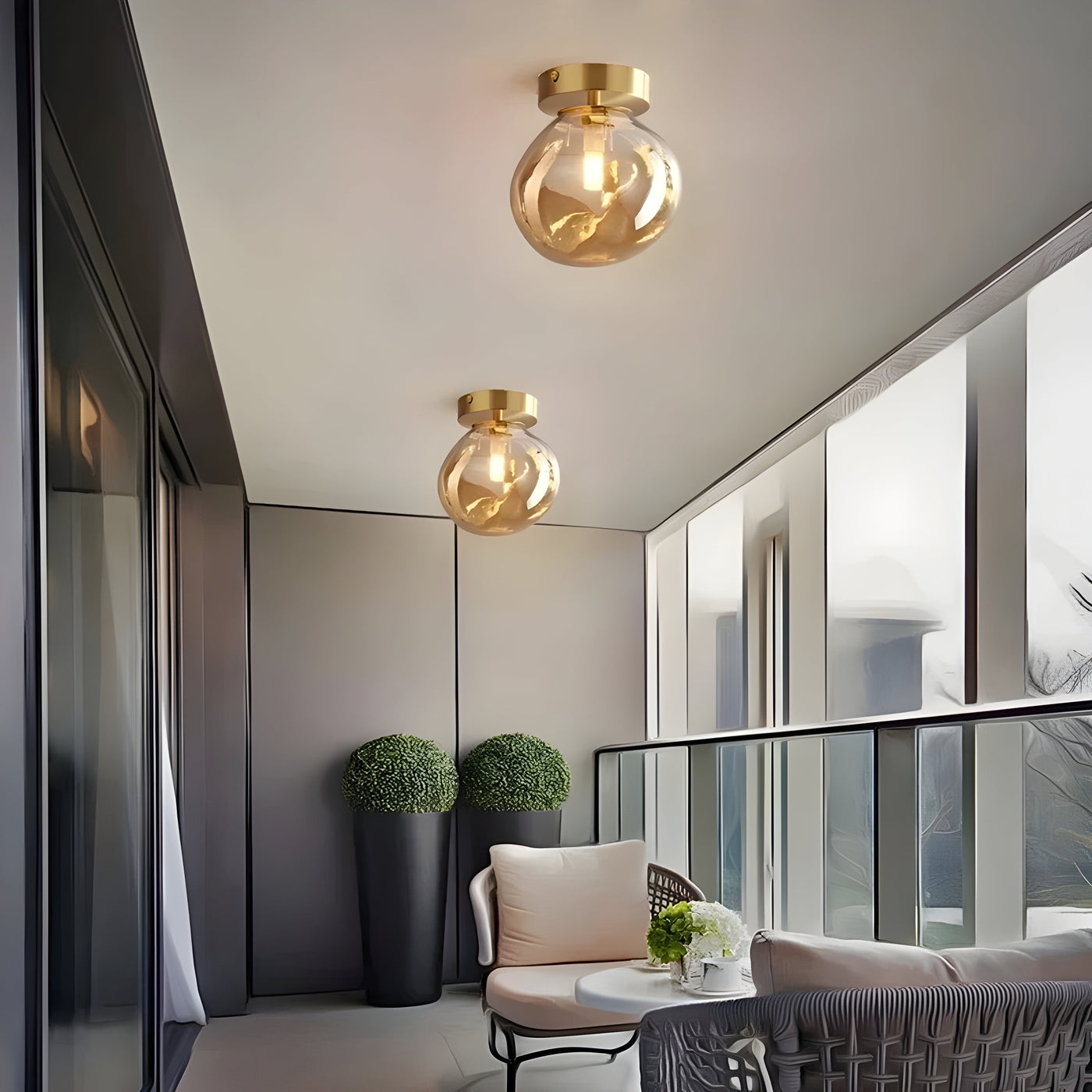 LustroCeil Light - Minimalistische Glas-Deckenleuchte