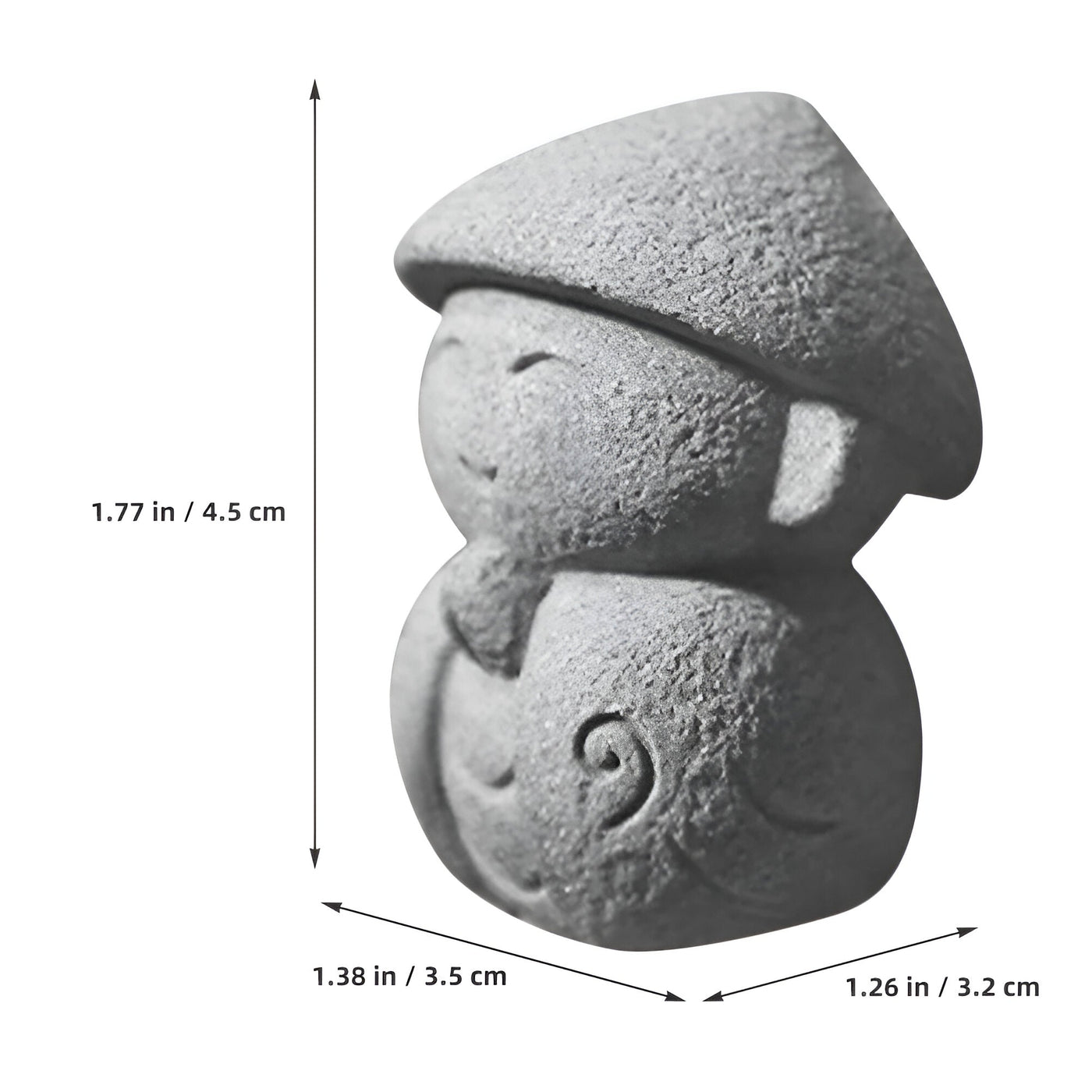 SatoriStone Decor - 2pcs Japanischen Stein Buddha Dekoration