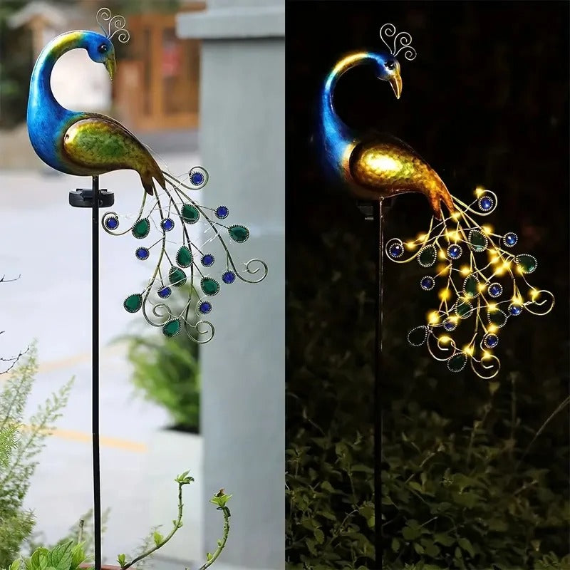 PeacockGlow Light - Metall Pfau Dekoration Licht