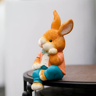 RabbitWhimsy Ornament – Desktop sitzende Cartoon-Kaninchen-Ornamente
