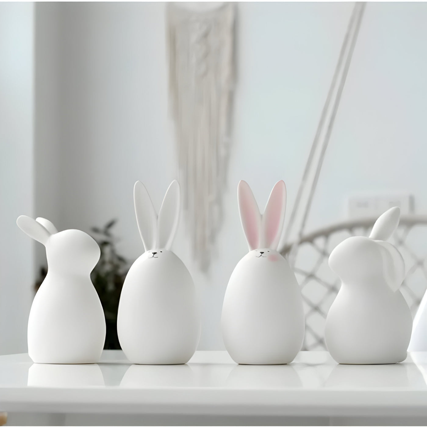 SnowBunny Decor – Nordische Keramik-Hasen-Dekoration