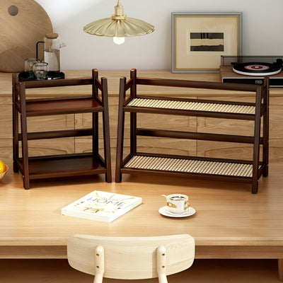 Gewürzregal aus Bambusimitat – 2-stöckiges Küchenregal | Ideal für Arbeitsplatte & Kaffee-Ecke