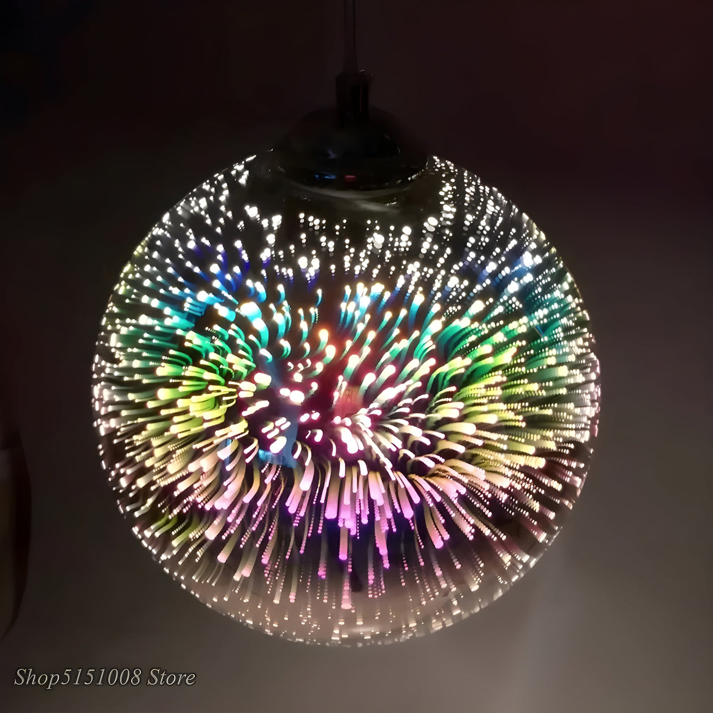 Pendelleuchte mit Feuerwerkseffekt – Dekorative 3D-Glaslampe für gemütliches Wohnzimmer