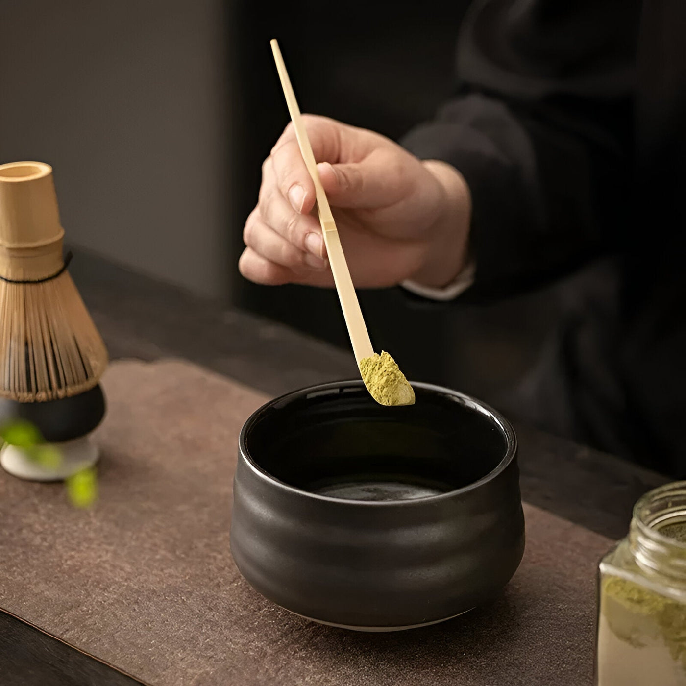 Matcha Tee-Set – 4-teilig mit Bambusbesen | Für traditionelle Teezeremonie