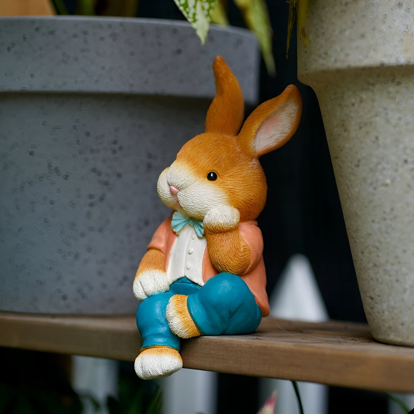 RabbitWhimsy Ornament – Desktop sitzende Cartoon-Kaninchen-Ornamente