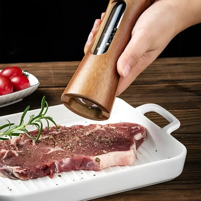 Manuelle Salz- und Pfeffermühlen – Holzdesign mit Acrylfenster | Set mit 2 Mühlen