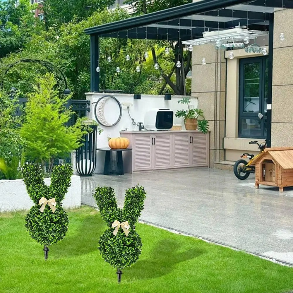 BunnyBloom Decor – Grüner Osterhasen-Topiary-Baum