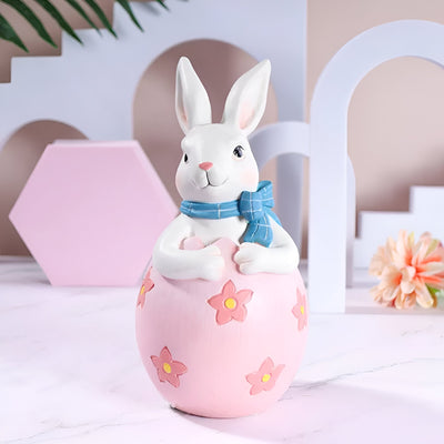 EasterEmbrace Ornament - Geschnitzte Ostern Paar Hase Ei Ornament