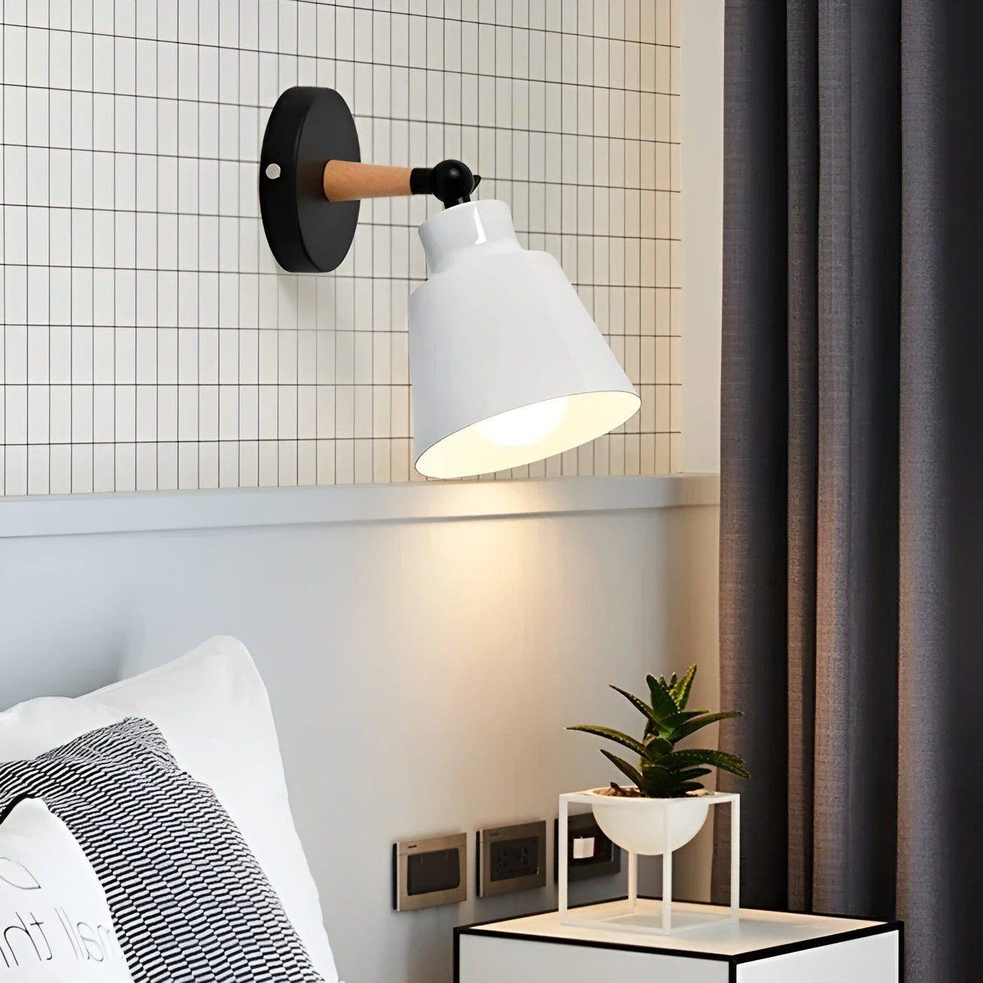 LED Wandleuchte aus Massivholz – Minimalistisches Design für Schlafzimmer und Flur