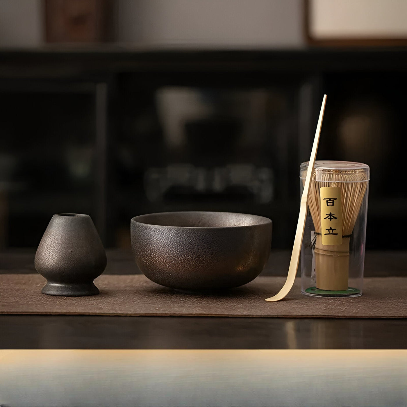 Matcha Tee-Set – 4-teilig mit Bambusbesen | Für traditionelle Teezeremonie