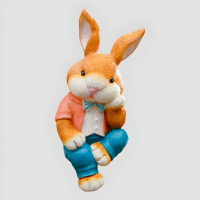 RabbitWhimsy Ornament – Desktop sitzende Cartoon-Kaninchen-Ornamente