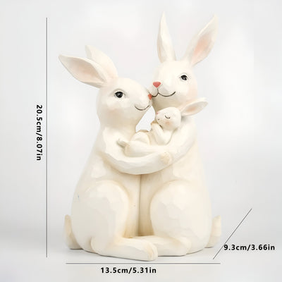 FaithSculpt Skulptur – Handgezeichnete Harz-Hasenstatue