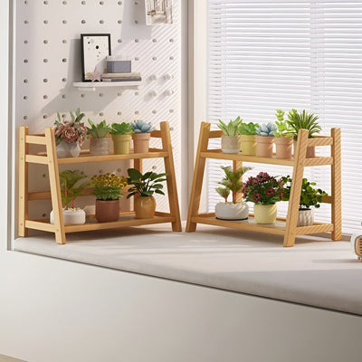 Gewürzregal aus Bambusimitat – 2-stöckiges Küchenregal | Ideal für Arbeitsplatte & Kaffee-Ecke