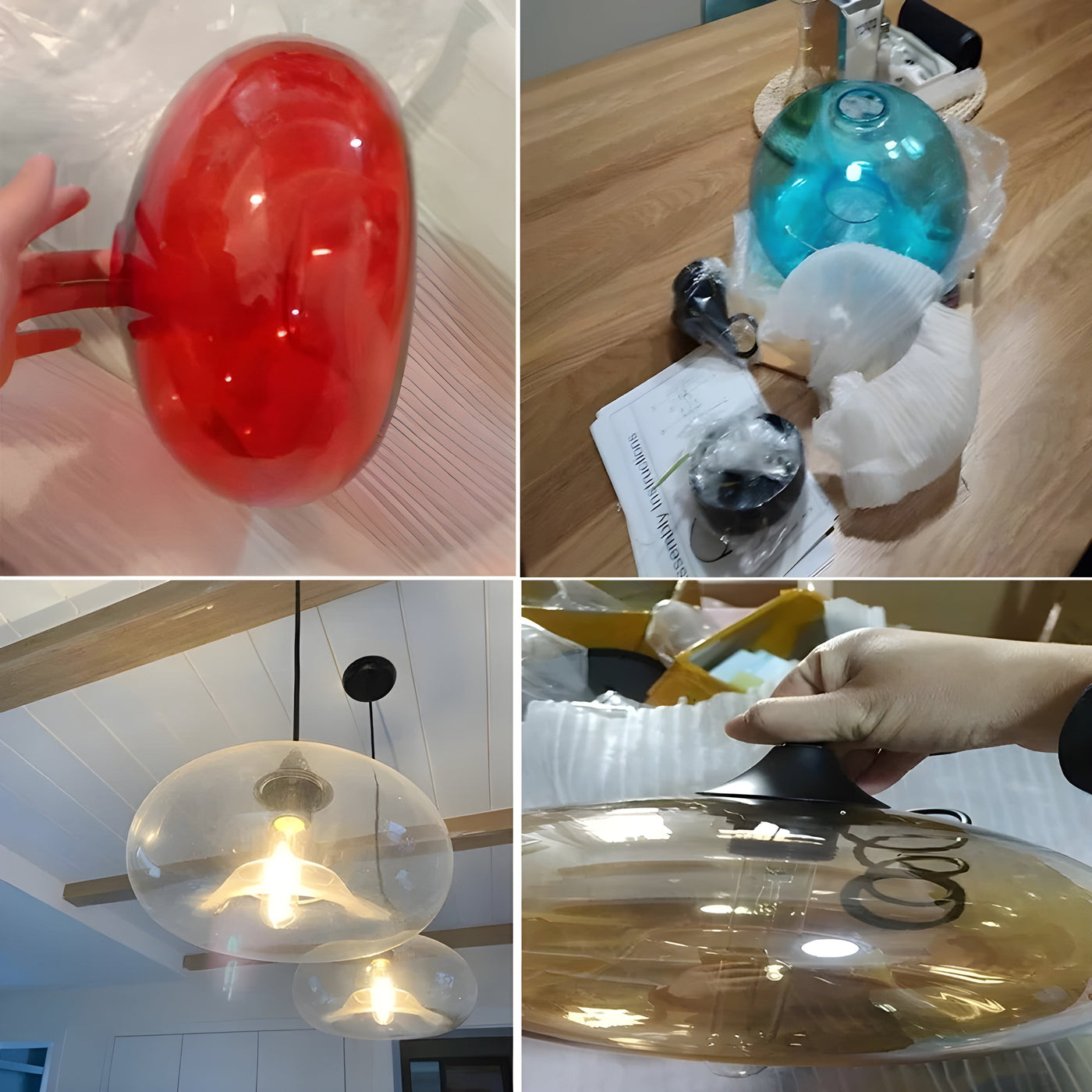 Bunte Glas-Pendelleuchte – Moderne nordische Beleuchtung für gemütliche Räume