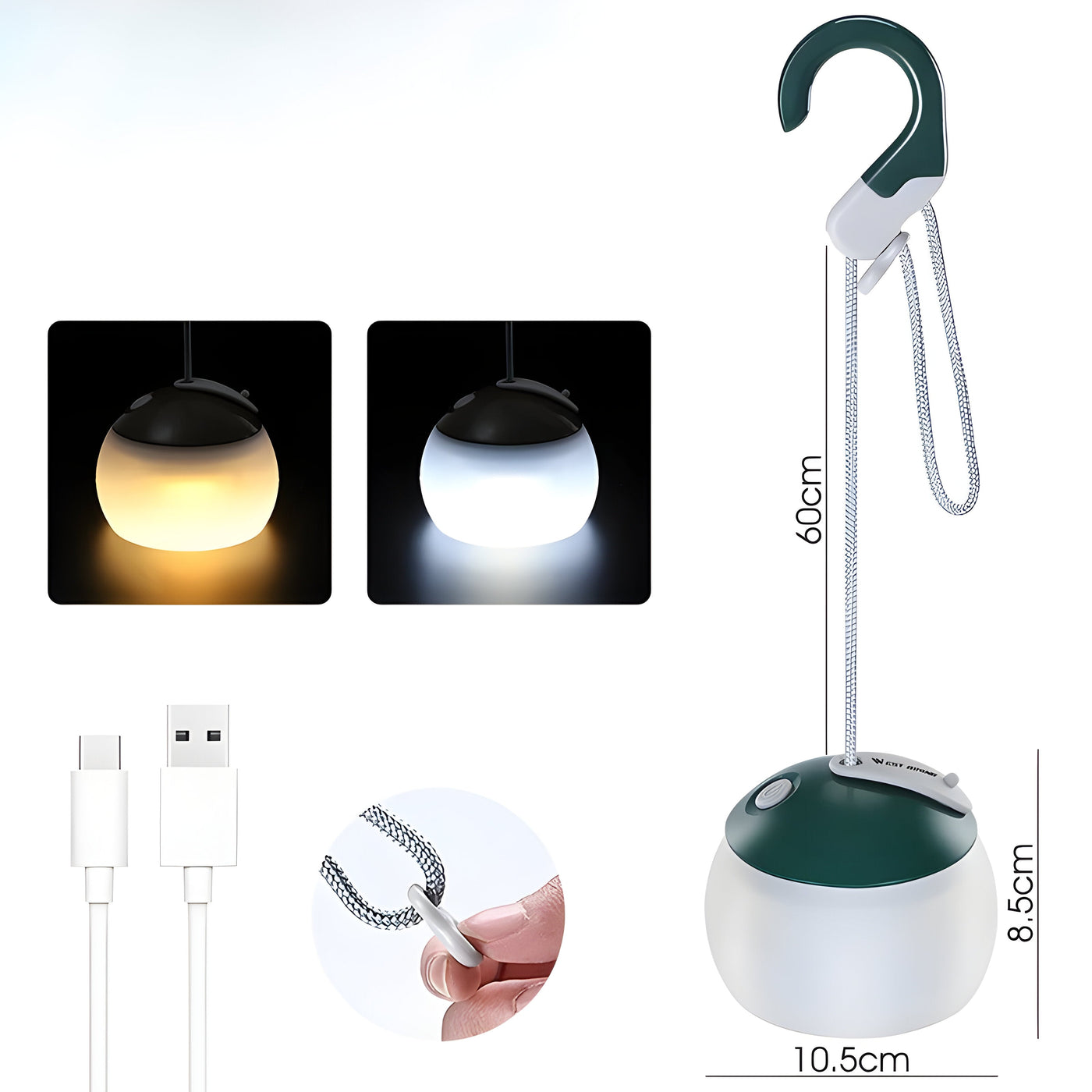 GlowTrek - LED-Hängelampe, Wiederaufladbar